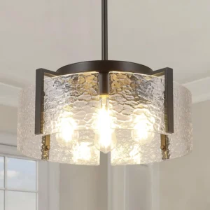 Alternative view of Black Chandeliers for Dining Room Light Fixture, Adjustable Glass Modern Farmhouse Chandelier for Entryway