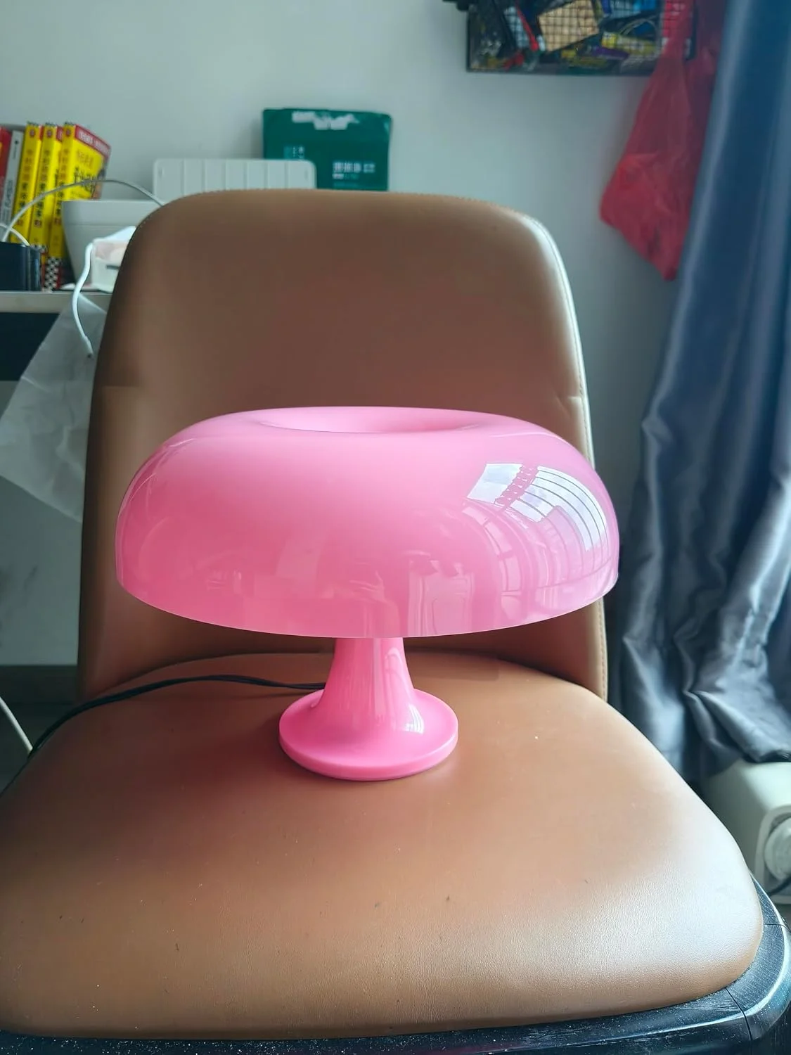 Anykonio Orange Mushroom Lamp, Bulb Included, Mid Century Modern Table Lamp for Bedroom