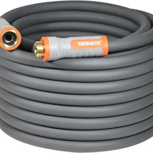 YAMATIC Flexible Garden Hose 5/8 x 75ft, 360° Swivel Handle, Burst 600 PSI, 75 Foot Heavy Duty Water Hose for