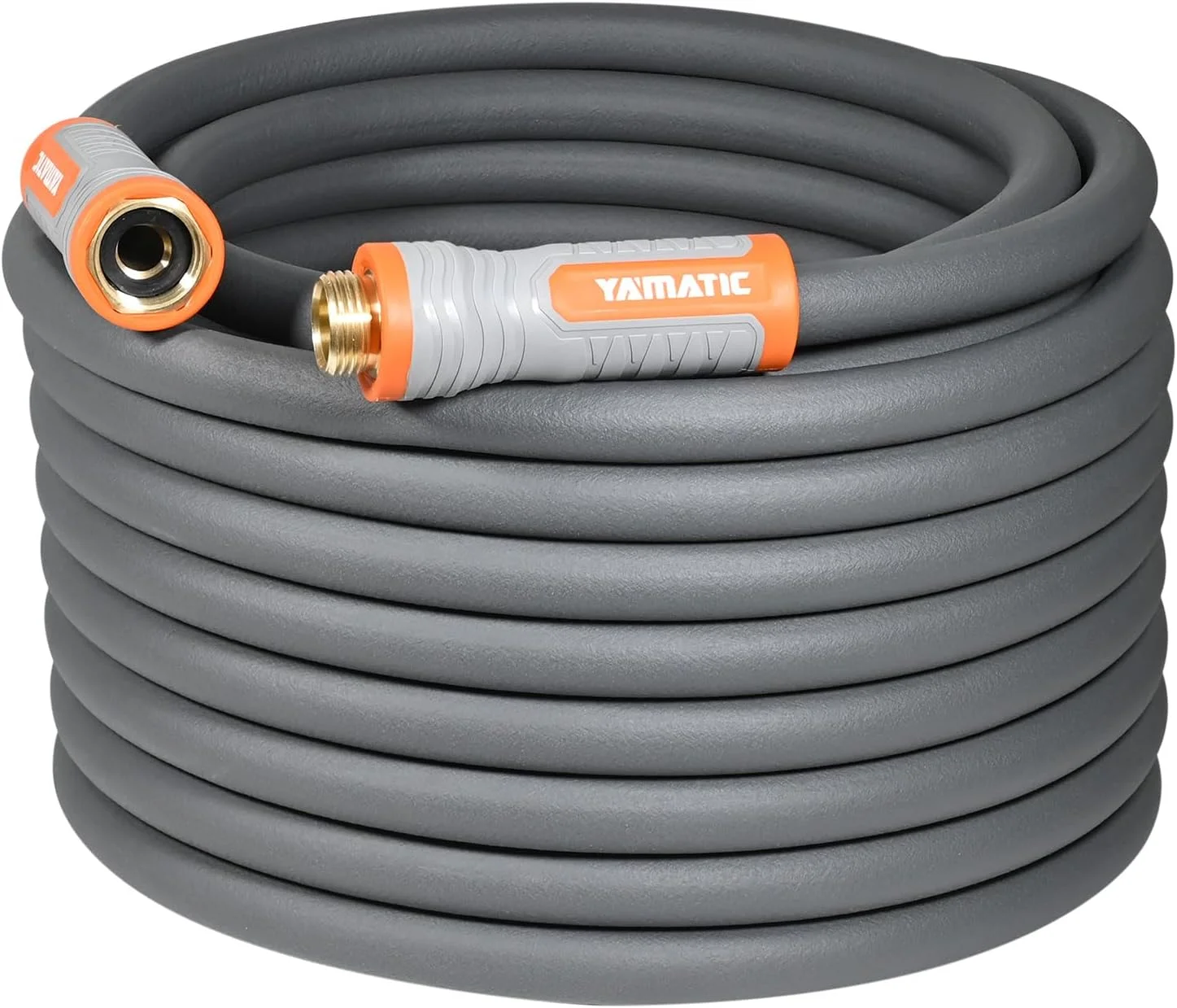 YAMATIC Flexible Garden Hose 5/8 x 75ft, 360° Swivel Handle, Burst 600 PSI, 75 Foot Heavy Duty Water Hose for