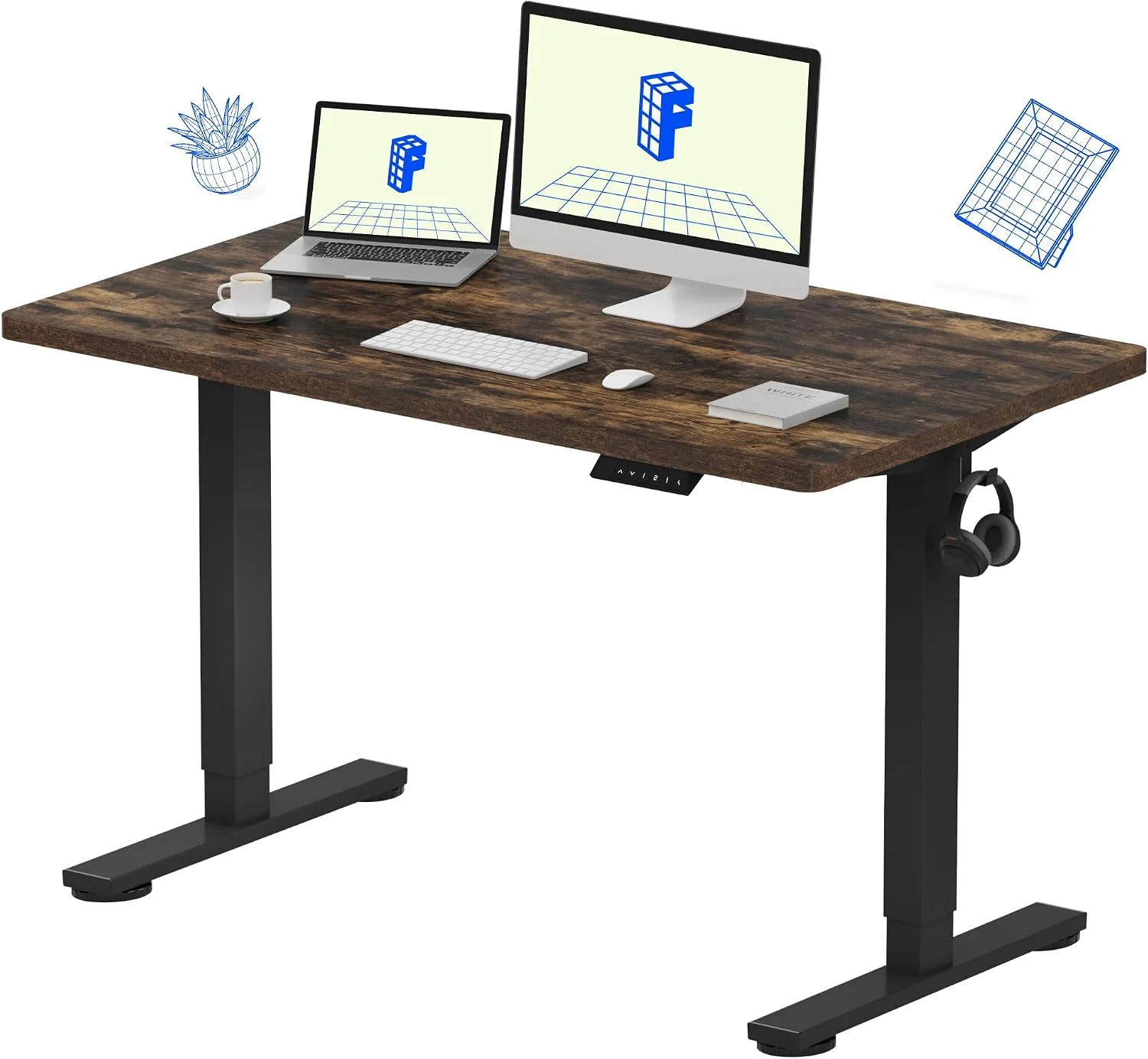 FLEXISPOT EN1 One-Piece Standing Desk, Electric Adjustable with 4 Memory Presets, 176 LBS Capacity, 48x24 Black - Image 31