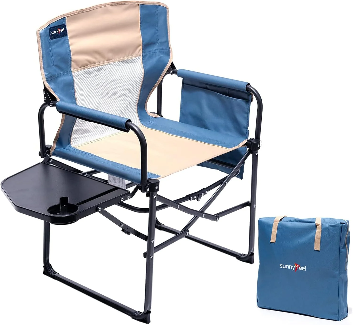 SUNNYFEEL Camping Directors Chair, Heavy Duty, Oversized Portable Folding Chair with Side Table - Image 10