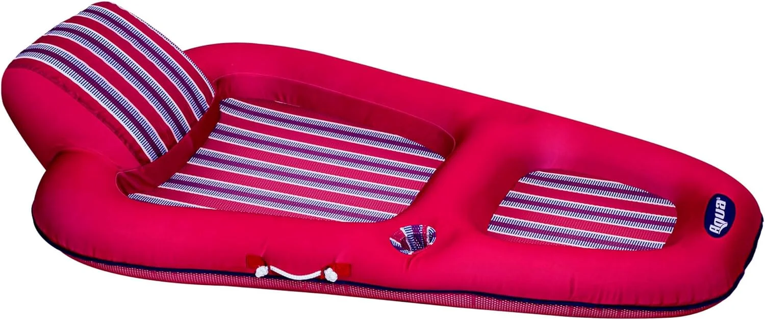 Aqua Luxury Water Pool Lounge, Extra Large, Inflatable Pool Floats for Adults with Headrest - Image 4