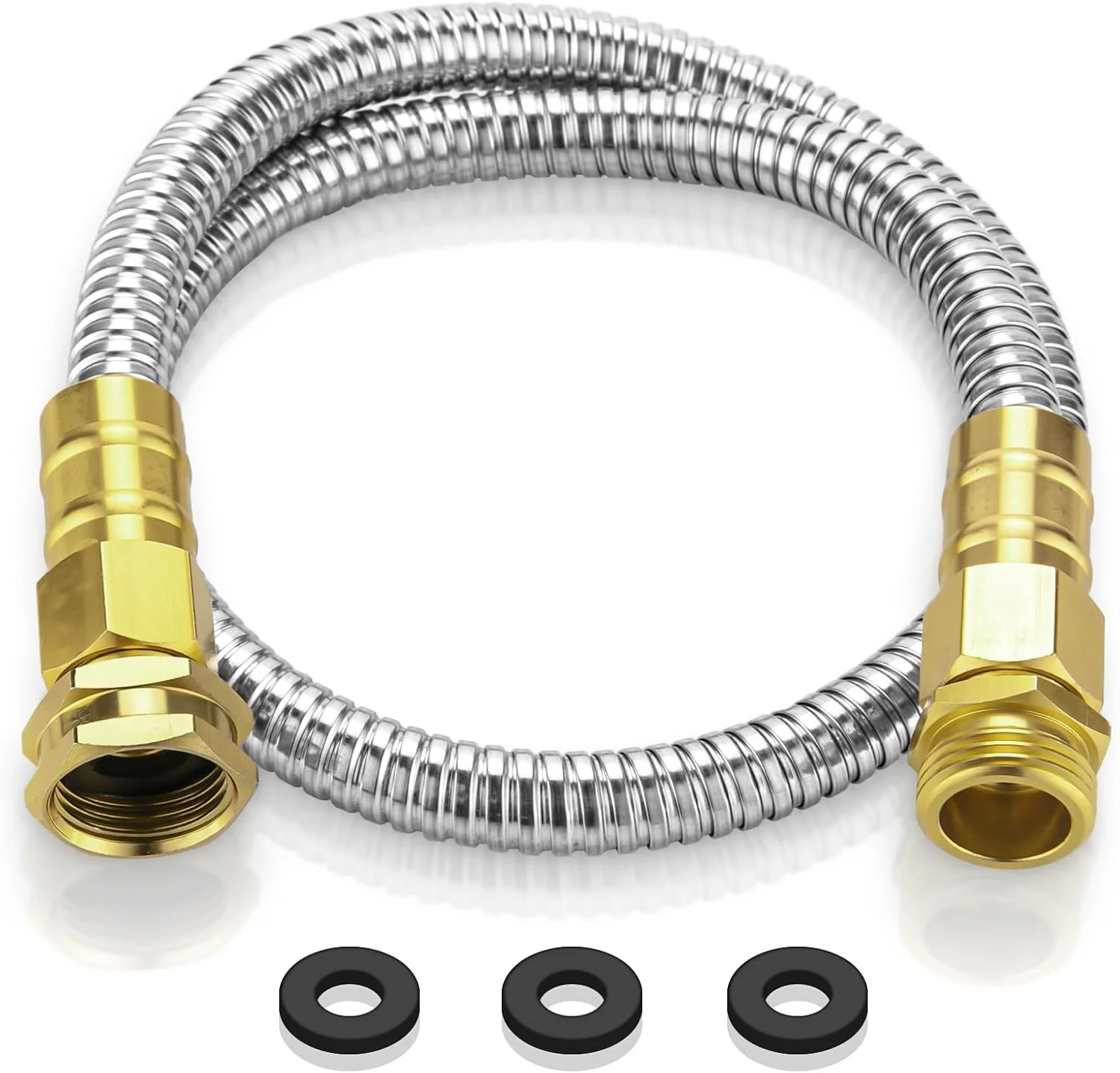 Rosy Earth Stainless Steel Garden Hose 100 FT, Heavy Duty Expandable Water Hose - Image 3