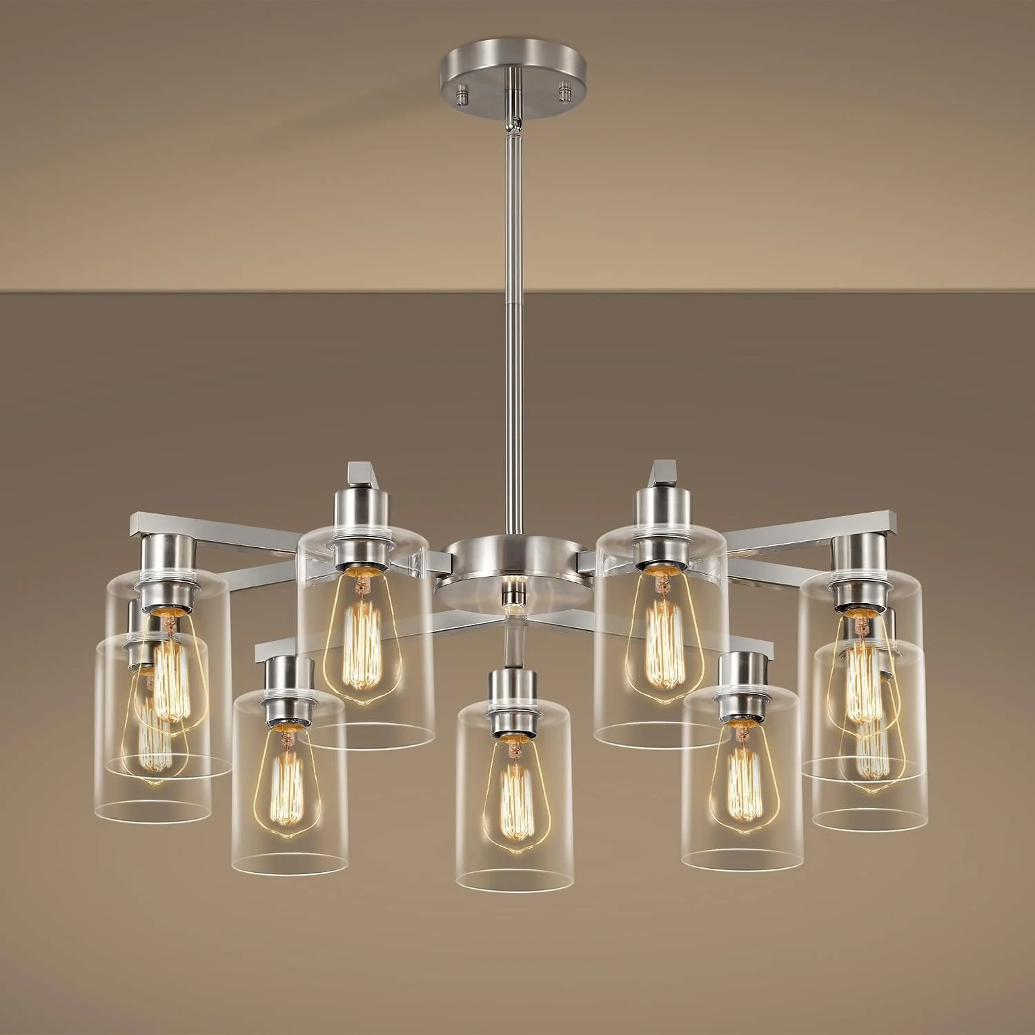 Kvaeavn 4-Light Modern Farmhouse Black Chandelier - Image 3