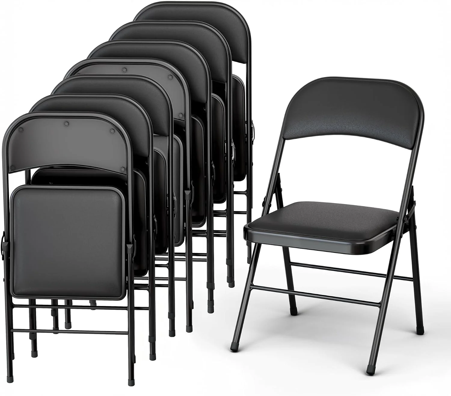 Our Modern Space 10 Pack Foldable Plastic Chair, Folding & Stackable, 350 lbs Capacity Steel Frame Seats for Indoor - Image 8