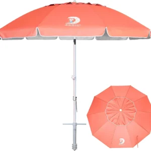 Alternative view of AMMSUN 8 Feet Large Beach Umbrella with Sand Anchor Heavy Duty High Wind Portable Outdoor Umbrellas UV 50+ Protection