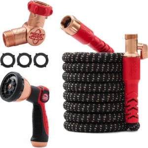 Pocket Hose 50 FT Copper Head Expandable Garden Hose, As Seen on TV, 360° swiveling pocket pivot connector