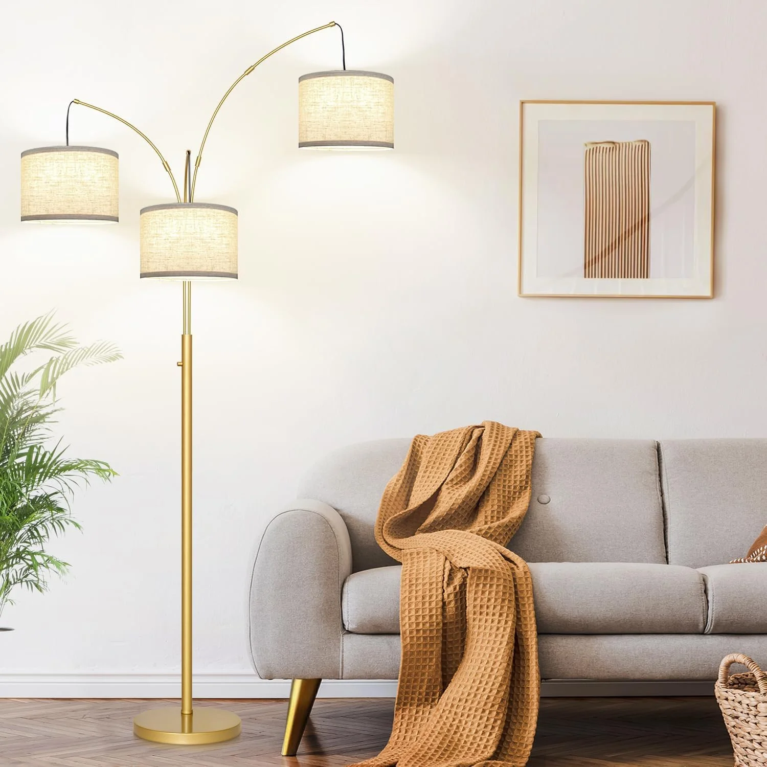 Nintiue 80-in 3-Light Dimmable Arc Floor Lamp, 3000LM - Image 2
