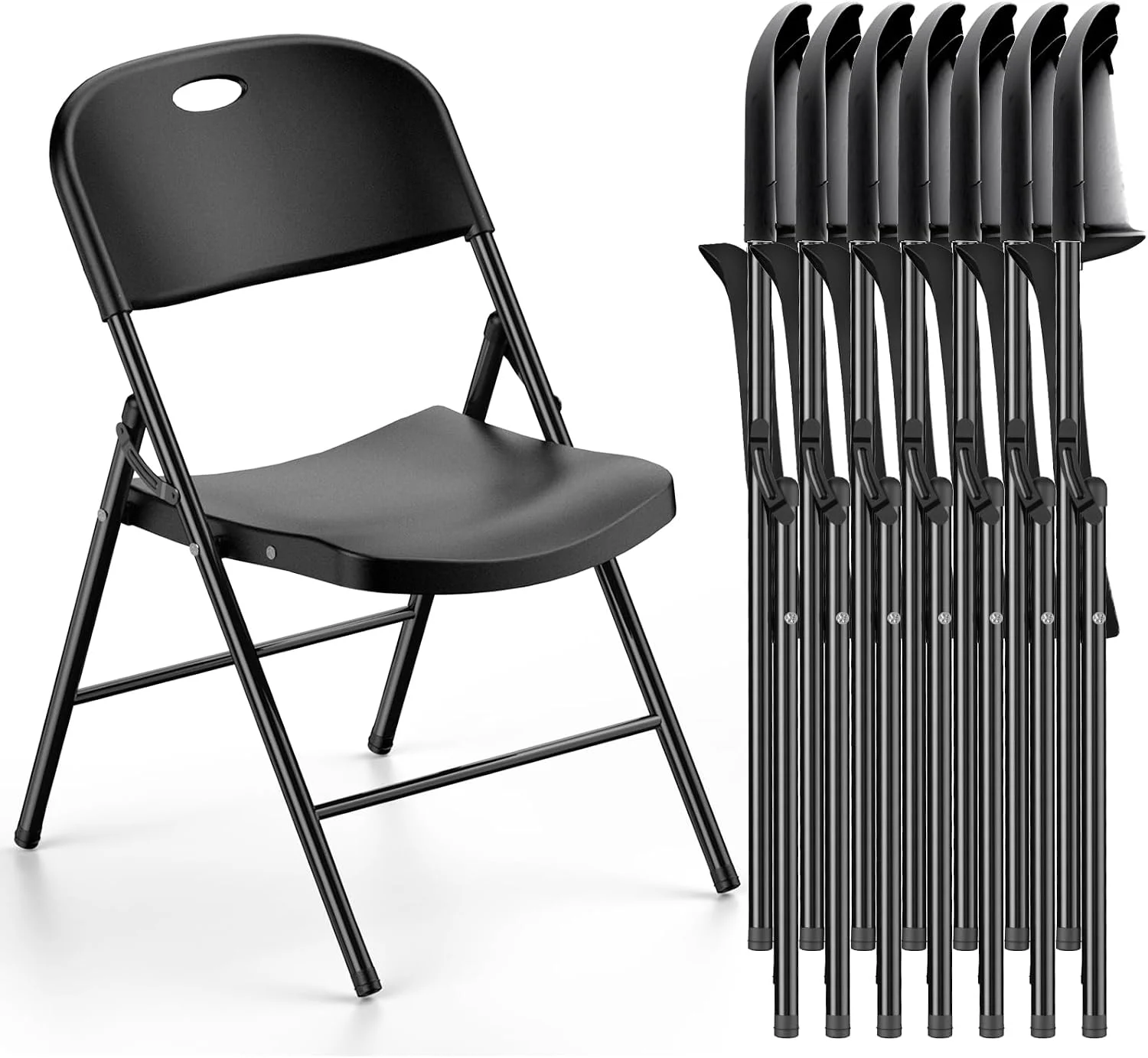 Nazhura 350 Weight Limit Heavy Duty Plastic Folding Chair with Reinfoced Steel Frame for Indoor and Outdoor, Wedding - Image 8