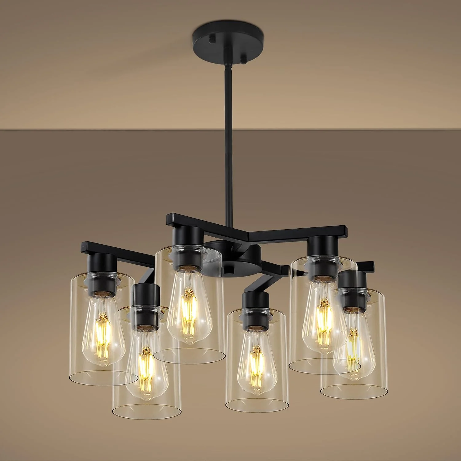 Xeruyiwa 4-Light Black Modern Farmhouse Chandelier - Image 2