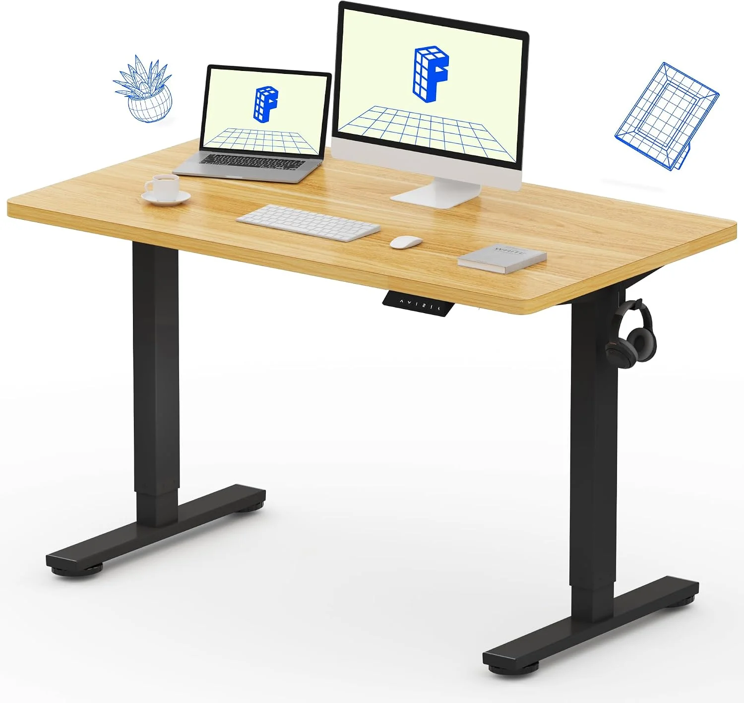 FLEXISPOT EN1 One-Piece Standing Desk, Electric Adjustable with 4 Memory Presets, 176 LBS Capacity, 48x24 Black - Image 23