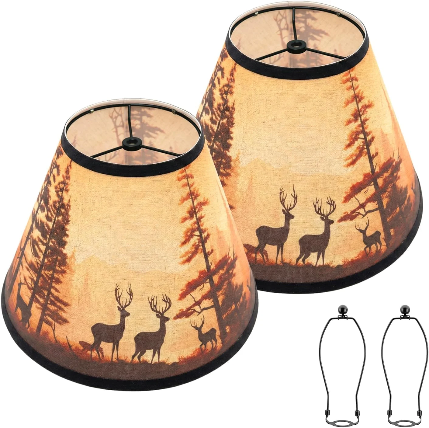 Rustic Deer Printed Empire Lamp Shades Set of 2 - Image 5