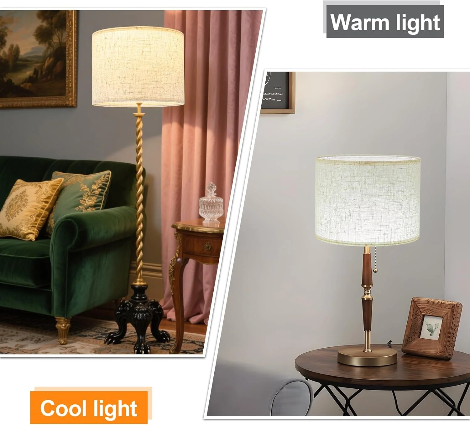 Beige Linen Lamp Shades Set of 2 - Image 2