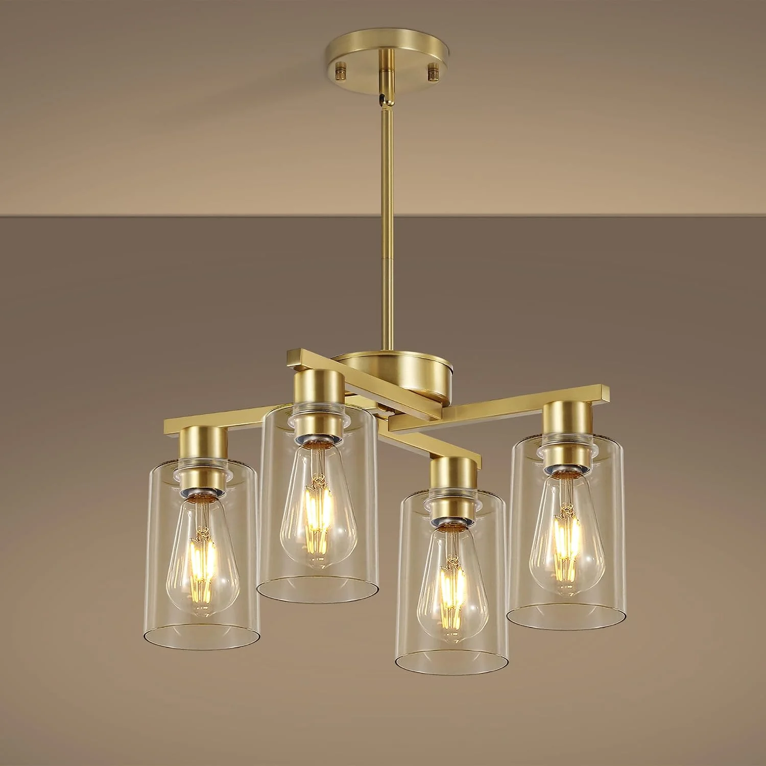 Xeruyiwa 4-Light Black Modern Farmhouse Chandelier - Image 3
