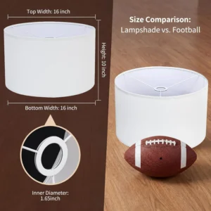 Alternative view of White Drum Lamp Shades Set of 2 16 Top x 16 Bottom x 10 High