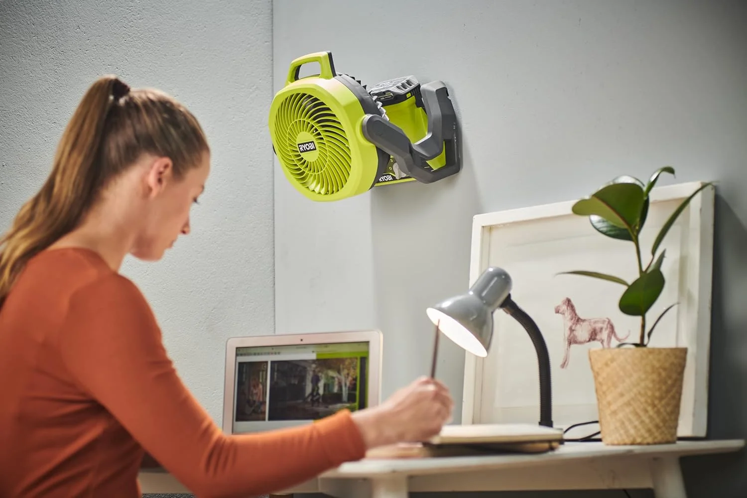 RYOBI RF18-0 18V ONE+ Cordless 3-Speed Whisper Fan (Bare Tool), Hyper Green, PCL811B - Image 3