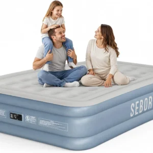 Alternative view of Sebor Air Mattress Queen with Built-in Pump 18, Comfortable Self-Inflating Blow up Mattress with High-Speed Pump