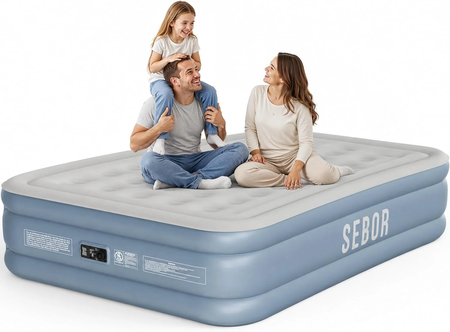Sebor Air Mattress Queen with Built-in Pump 18, Comfortable Self-Inflating Blow up Mattress with High-Speed Pump - Image 2