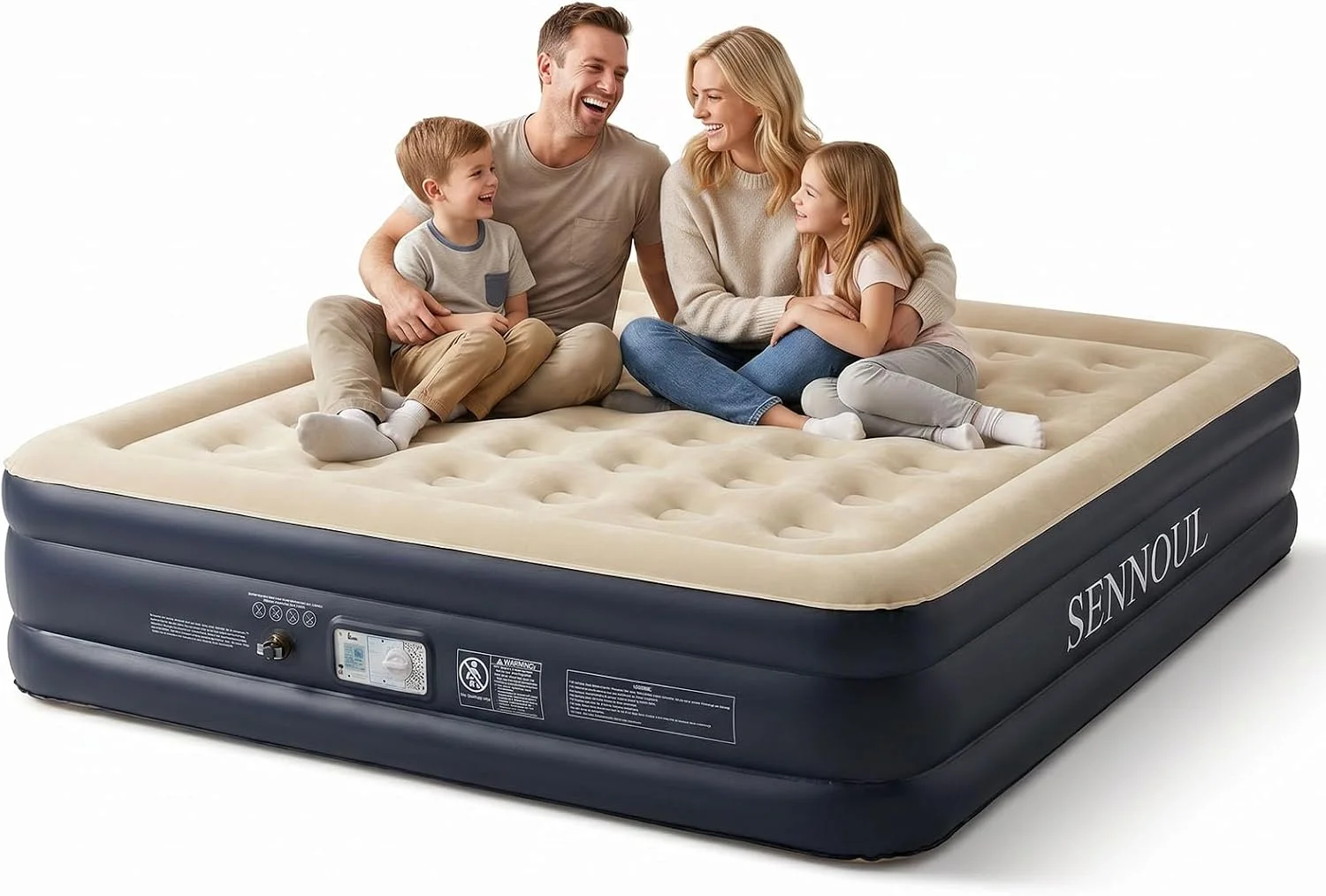 SENNOUL Air Mattress Queen with Built in Pump, Inflatable Mattress Blow Up Mattress 18 Raised Comfort - Image 7