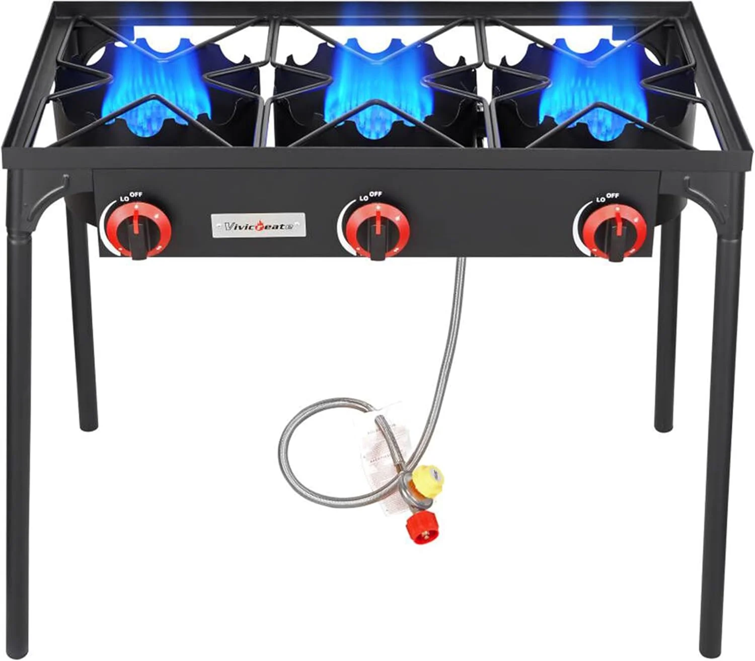 VIVICREATE Propane Grill 2 Burner Outdoor Propane Stove Portable Gas Grill High Pressure Camping Stove Double Burner - Image 2