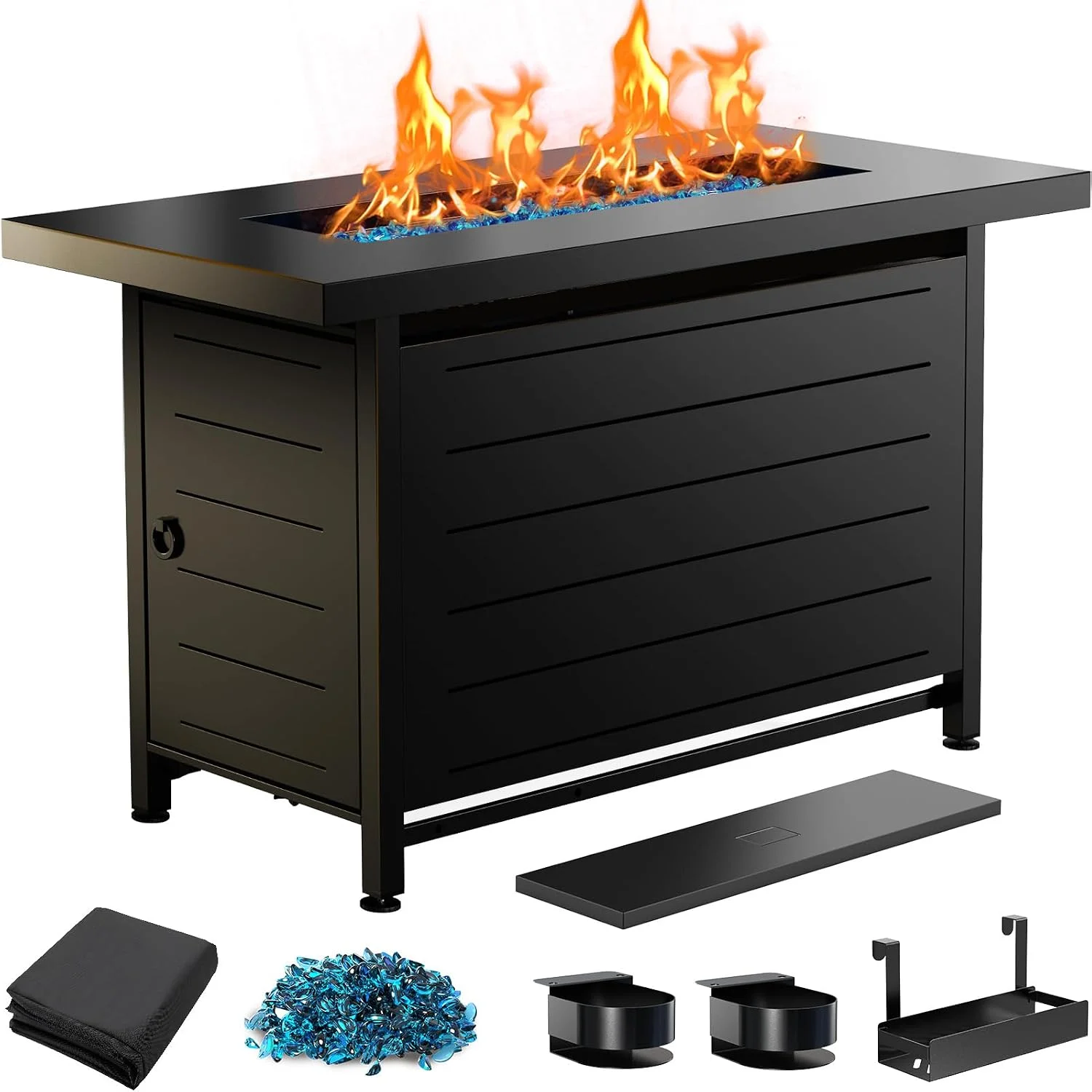 Ciays Large Propane Fire Pit 19 Inch, Gas Fire Pit with Grill Grate, Folding Legs, 58, 000 BTU - Image 2