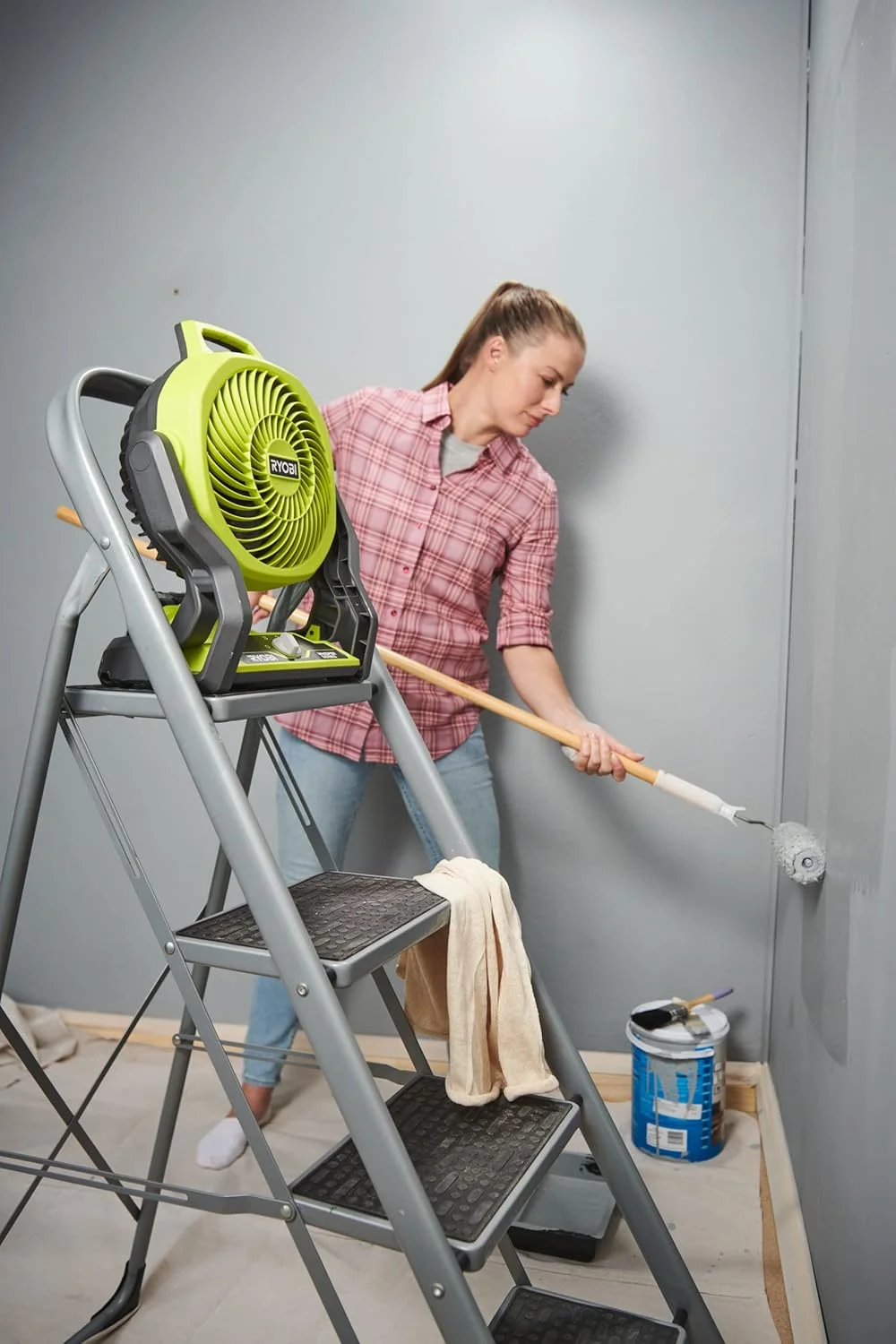 RYOBI RF18-0 18V ONE+ Cordless 3-Speed Whisper Fan (Bare Tool), Hyper Green, PCL811B - Image 6
