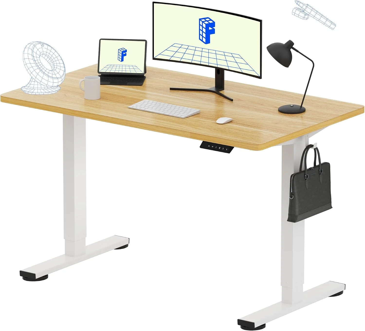 FLEXISPOT EN1 One-Piece Standing Desk, Electric Adjustable with 4 Memory Presets, 176 LBS Capacity, 48x24 Black - Image 46
