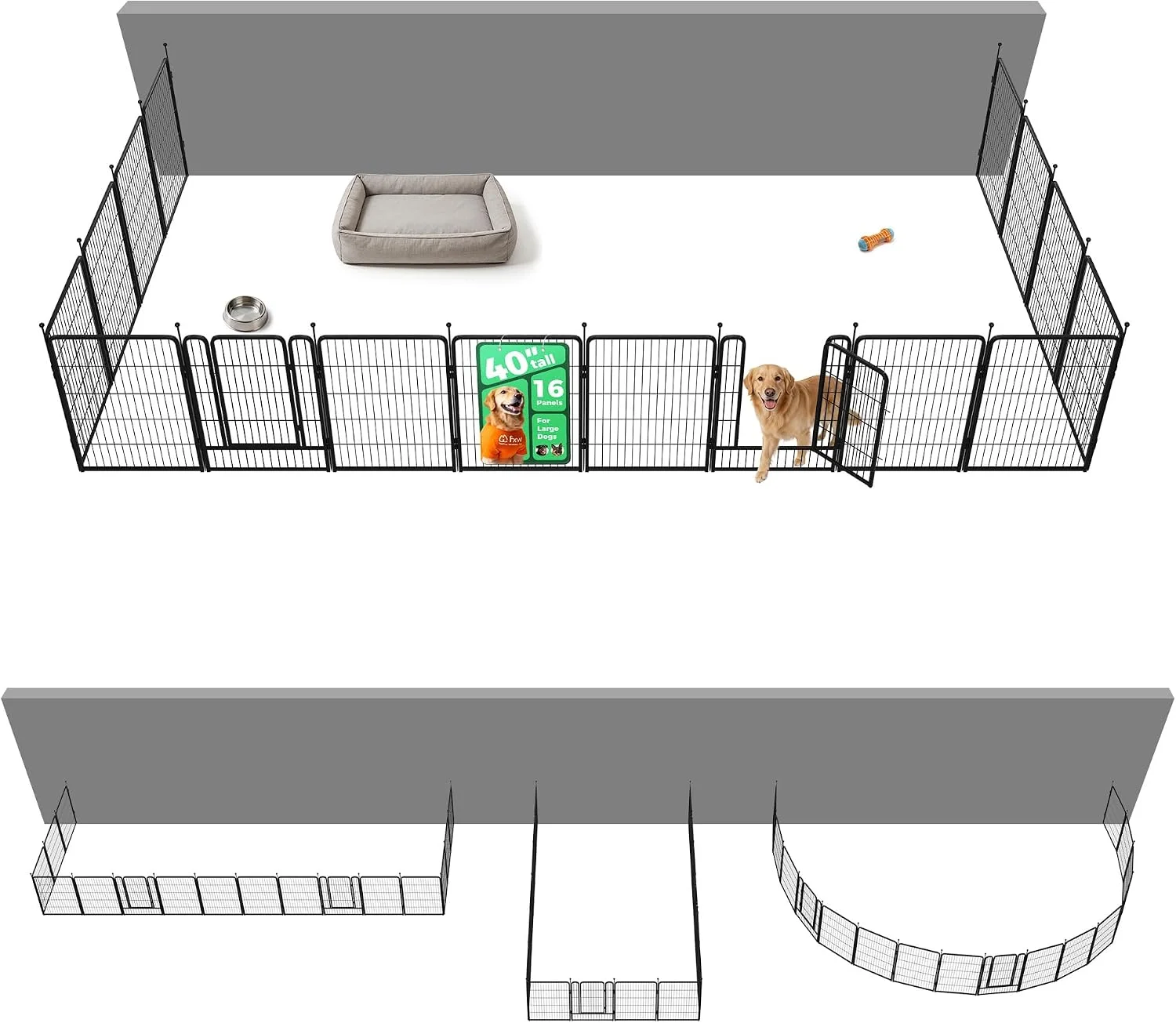 FXW Rollick Dog Playpen, Indoor, 24 H, 8 Panels - Image 31
