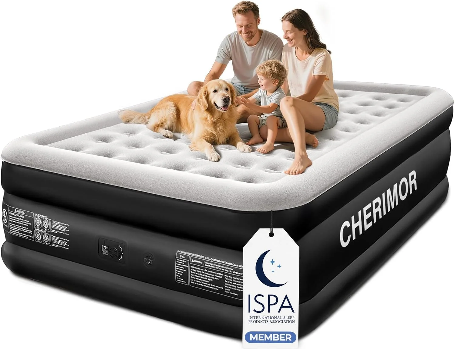 CHERIMOR Queen Air Mattress with Built-in Pump, 18 Raised Comfort, 48Hr Leak-Proof Test, Supports 800 lbs - Image 3