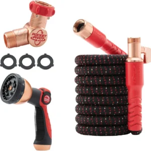 Pocket Hose Ballistic 50 FT Expandable Garden Hose, No-Kink, 360° swiveling pocket pivot connector