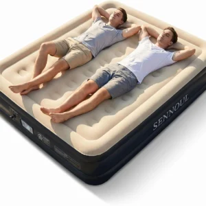 SENNOUL Air Mattress Queen with Built in Pump, Inflatable Mattress Blow Up Mattress 18 Raised Comfort