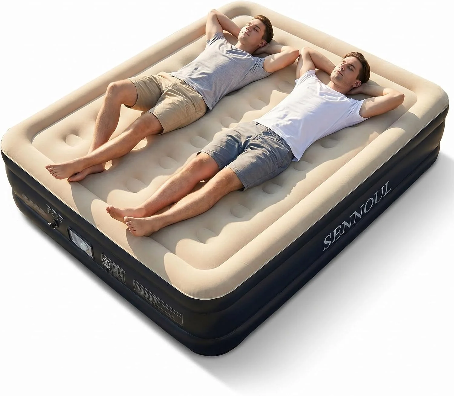 SENNOUL Air Mattress Queen with Built in Pump, Inflatable Mattress Blow Up Mattress 18 Raised Comfort