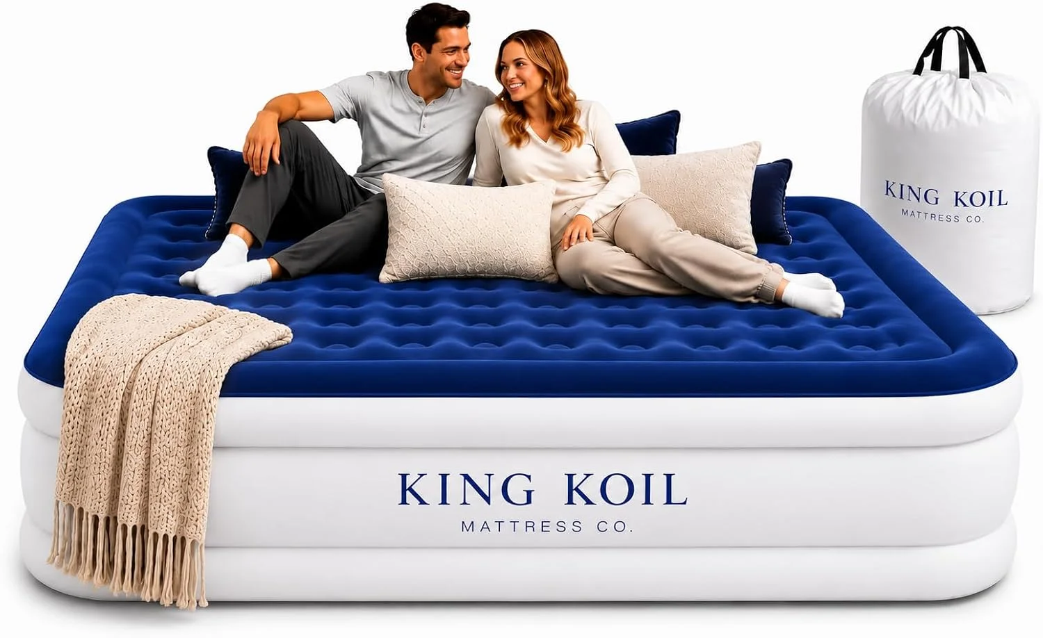 King Koil 20 Queen Air Mattress with Built-in High-Speed Pump, CNN Underscored Top Pick, Inflates in 2 Minutes - Image 10