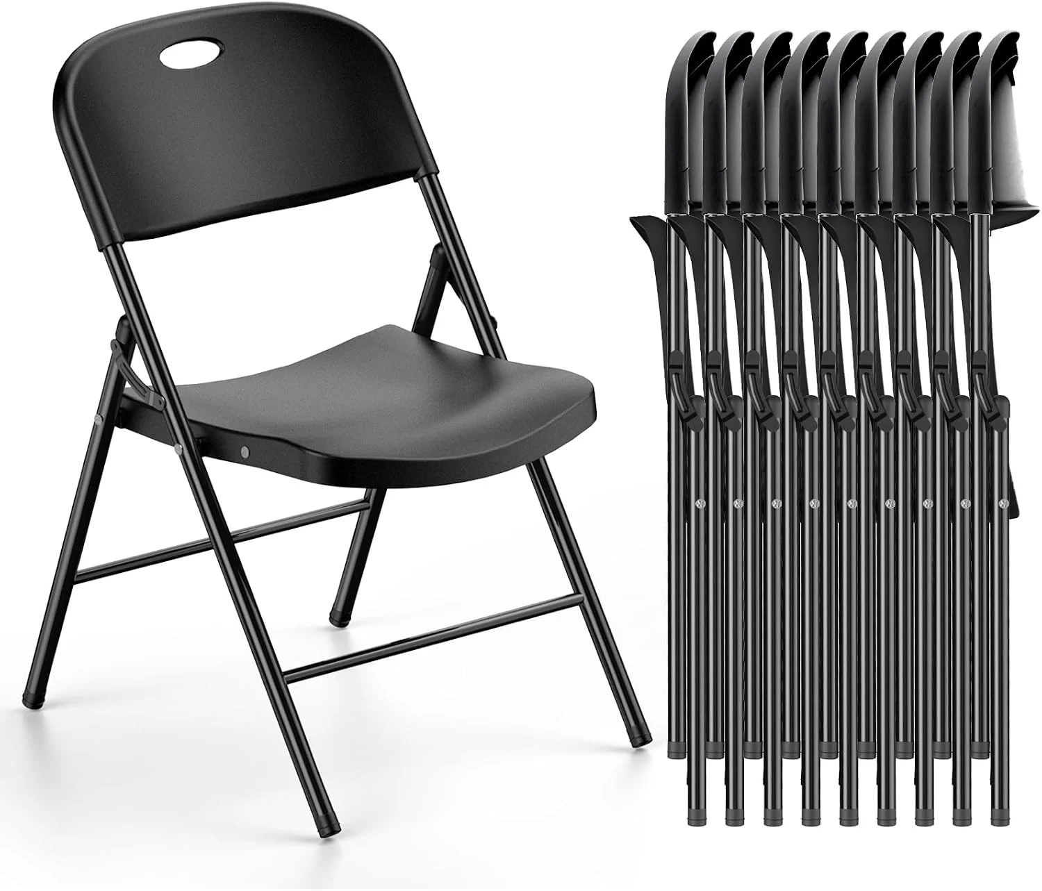 Nazhura 350 Weight Limit Heavy Duty Plastic Folding Chair with Reinfoced Steel Frame for Indoor and Outdoor, Wedding - Image 4