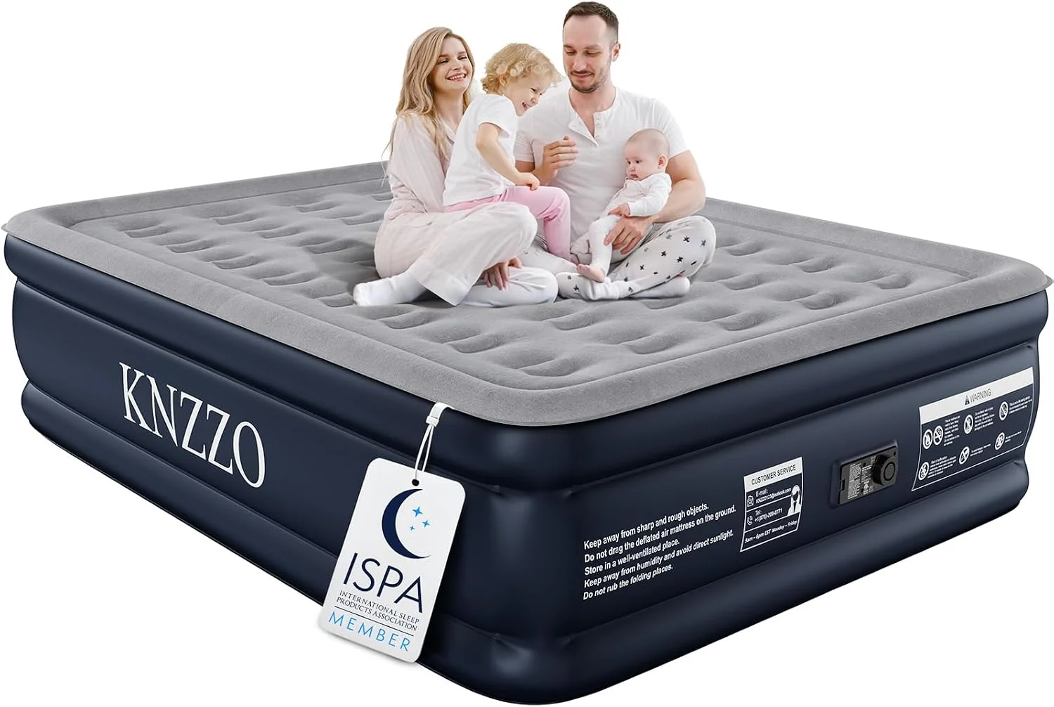 KNZZO Twin Air Mattress with Built-in Pump, 18 Top Inflatable Mattress with Waterproof Flocking Fabric - Image 9