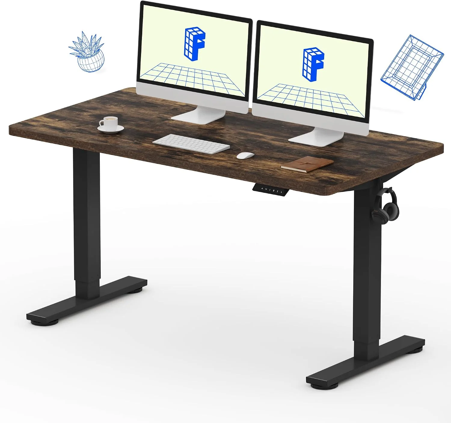 FLEXISPOT EN1 One-Piece Standing Desk, Electric Adjustable with 4 Memory Presets, 176 LBS Capacity, 48x24 Black - Image 25