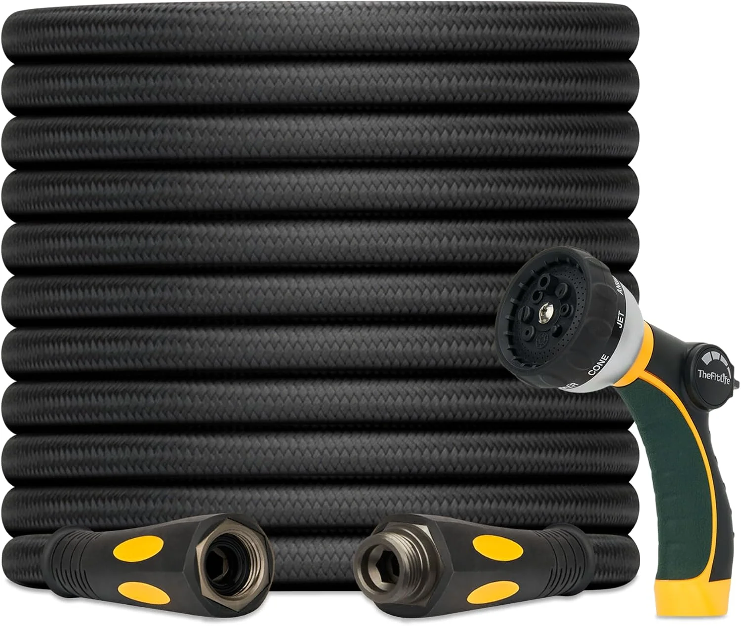TheFitLife Garden Hose 100 ft, Heavy Duty 100ft Non-Expandable Long Water Hose, 1/2 id x 100 Feet