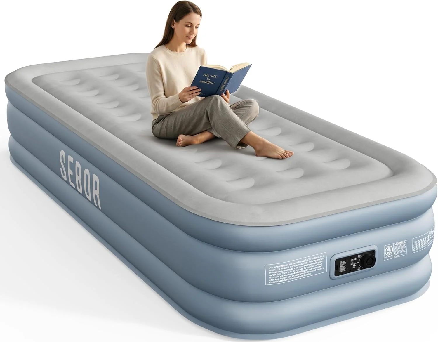 Sebor Air Mattress Queen with Built-in Pump 18, Comfortable Self-Inflating Blow up Mattress with High-Speed Pump - Image 5