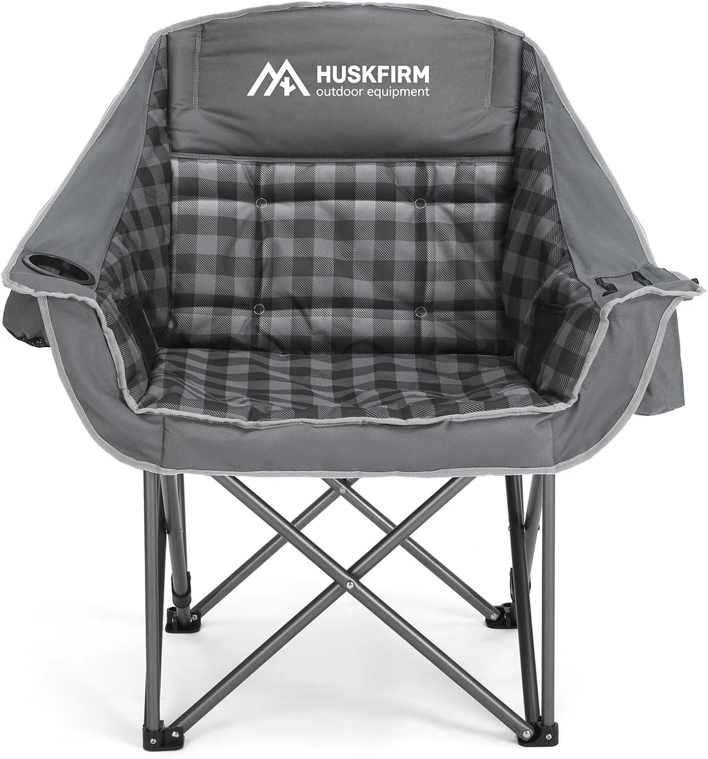 Huskfirm 2 Pack Camping Chairs Oversized Padded Camping Chair Heavy-Duty Foldable Camping Chairs with Cup Holder and - Image 3