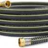 Wurzberge Lightweight Rubber Garden Hose 100 ft, 5/8 Hybrid Rubber Hose with Solid Brass Fitting