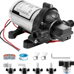 Alternative view of WASSERMANN RV Pump, 12V Self-priming RV Water Pressure Pump 4.0GPM 45PSI with Pressure Switch