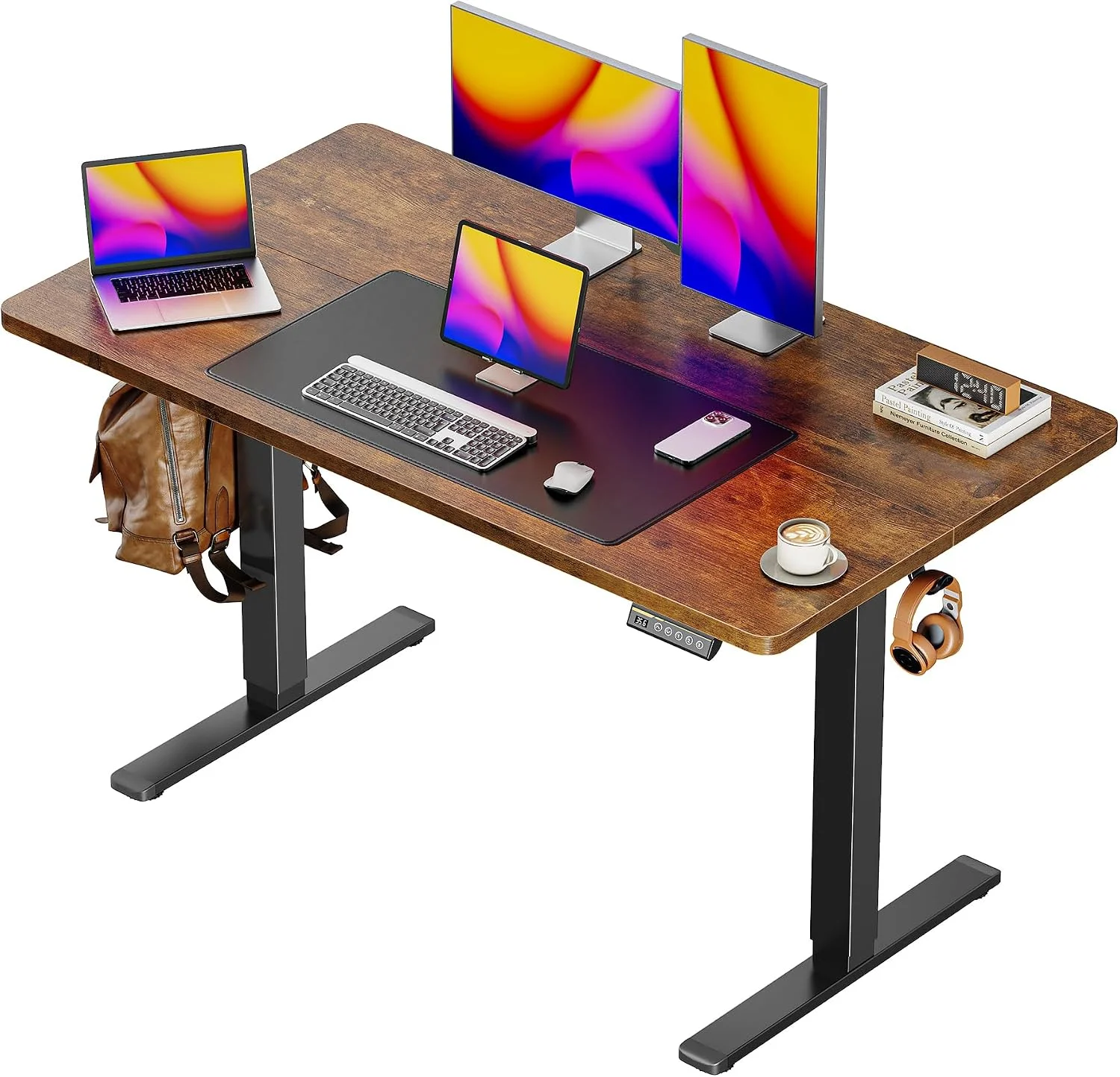Huuger 55 x 28 Large Electric Standing Desk, Height Adjustable Computer Desk, 27.6 Deep Desktop - Image 21