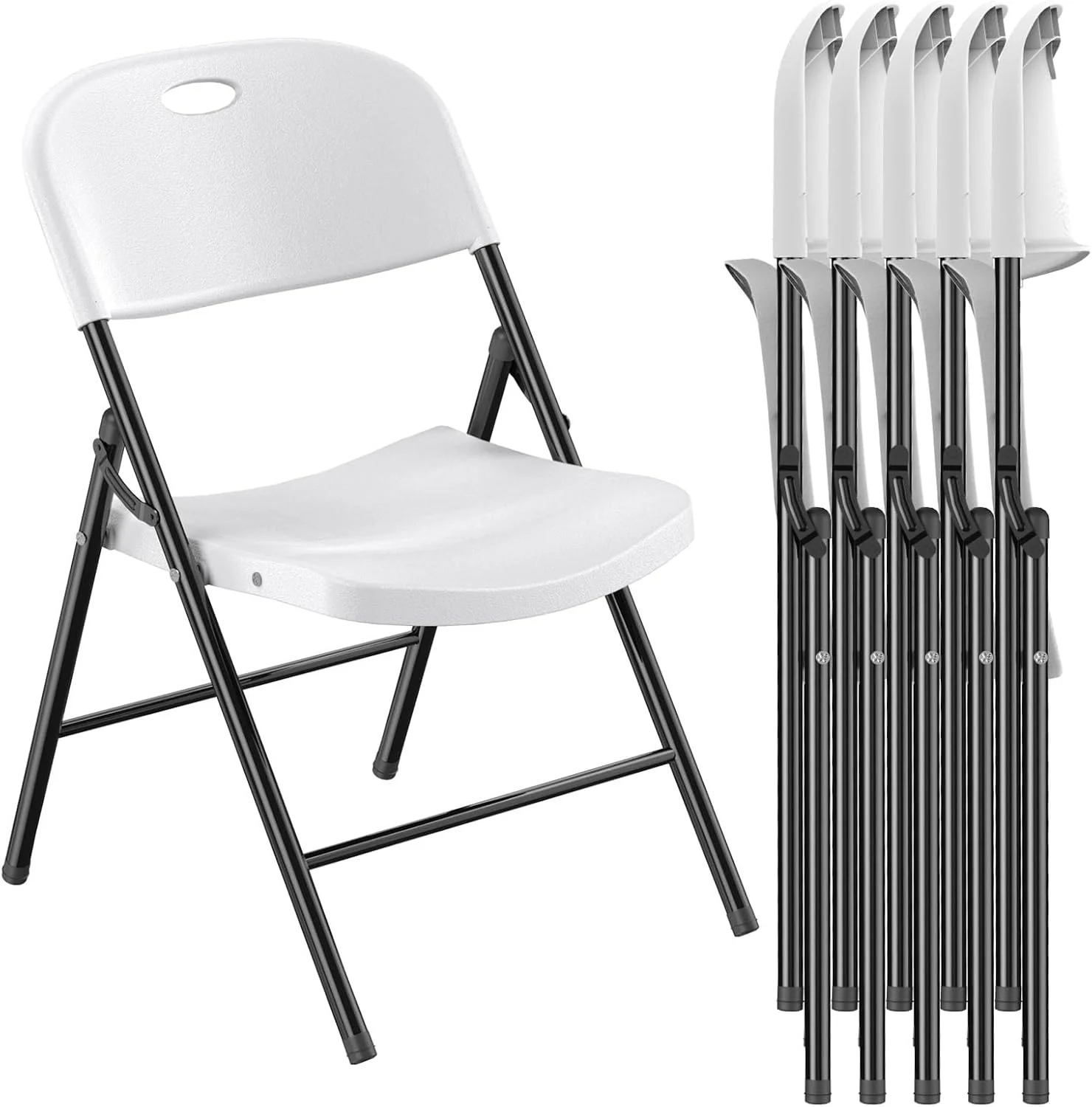 Nazhura 350 Weight Limit Heavy Duty Plastic Folding Chair with Reinfoced Steel Frame for Indoor and Outdoor, Wedding - Image 9