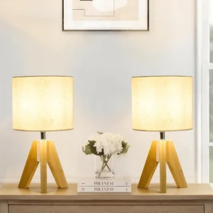 Alternative view of Booniture Set of 2 Tripod Table Lamps, Dimmable, Boho Modern Nightstand Lamps for Bedroom Living Room Office