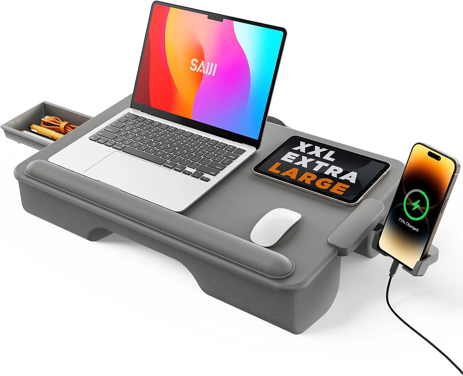 SAIJI Laptop Lap Desk, Portable Laptop Desk for Bed, Fits Up to 17 Laptops & MacBook
