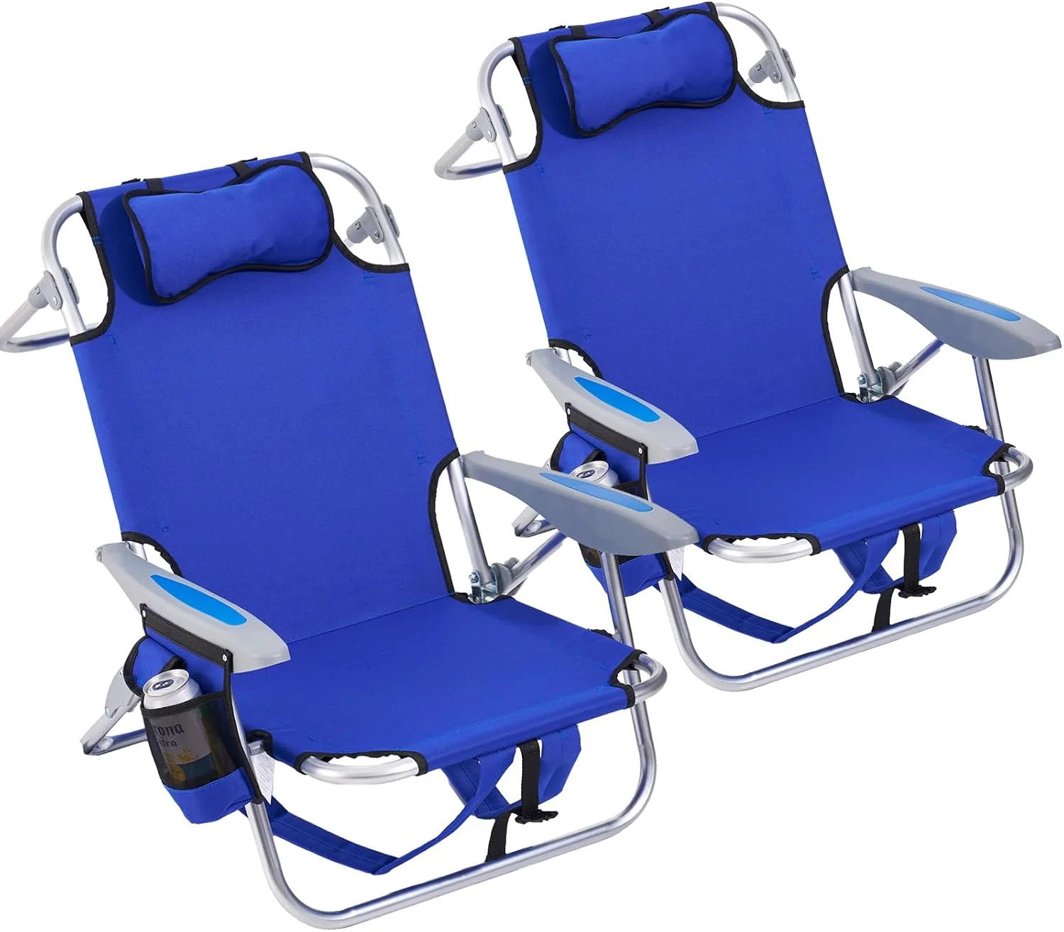 Canpsky 2 Pack Lightweight Portable Camping Beach Chair for Adults, Outdoor Lay Flat Folding Beach Chairs with 5 - Image 8