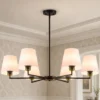 Brass Gold Chandeliers for Dining Room, 6 Light