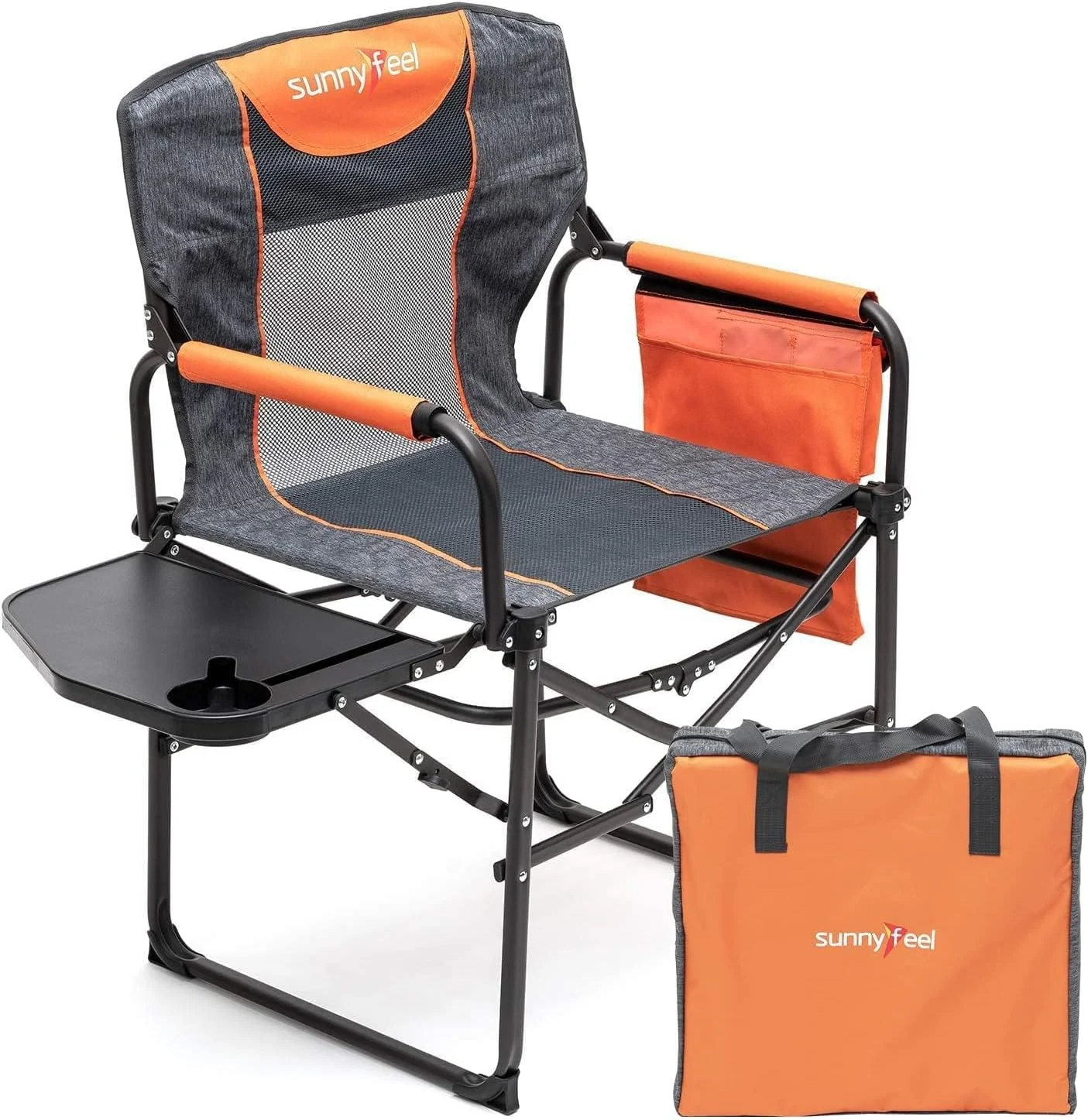 SUNNYFEEL Camping Directors Chair, Heavy Duty, Oversized Portable Folding Chair with Side Table - Image 8