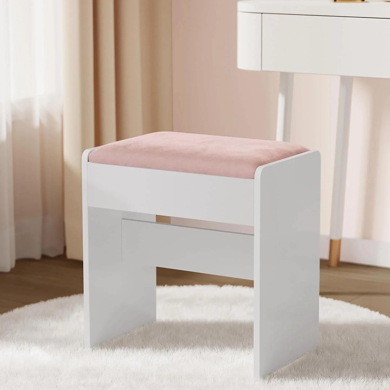 VASAGLE KAILYN Collection, Vanity Desk with Mirror and 9 LED Bulbs, Dressing Table with 9 Drawers - Image 8